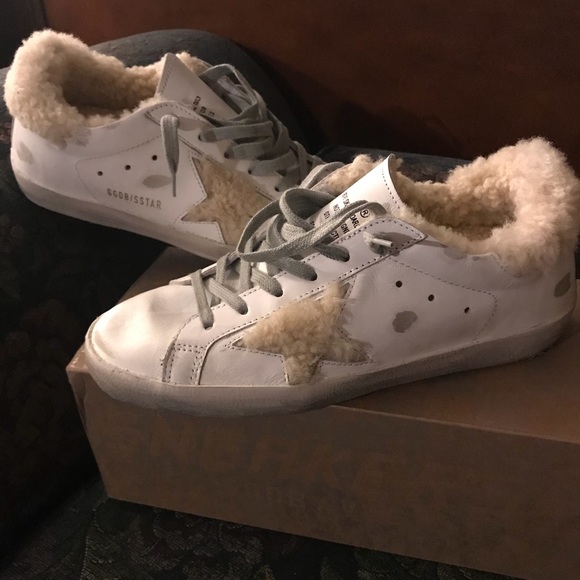 golden goose shearling shoes